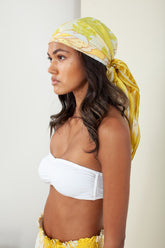 Sunshine Day Yellow 100% Silk Scarf- Halebob
